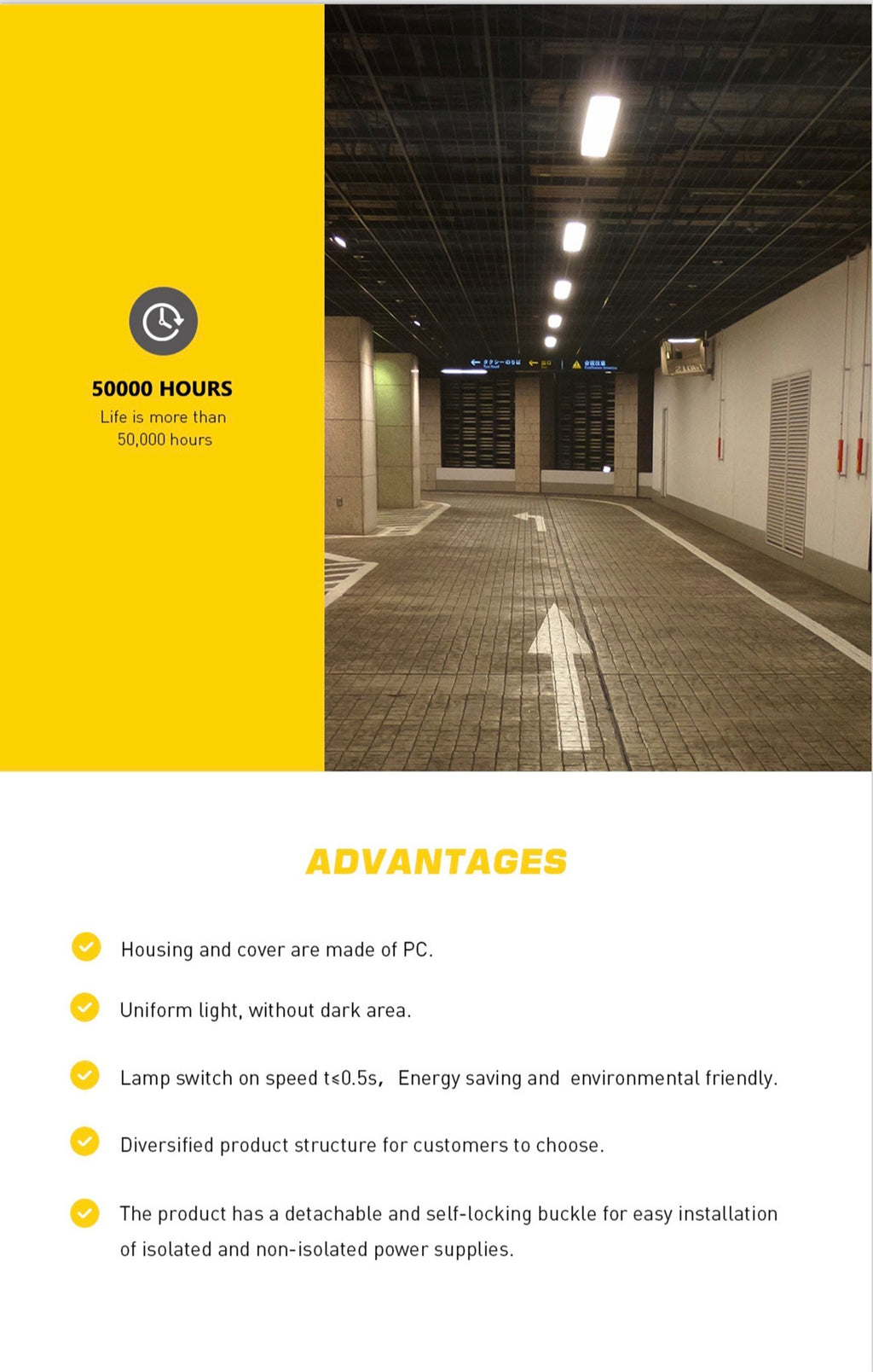 LED-armatur IP65 4000K – 18W / 36W/48w, Flimmerfri